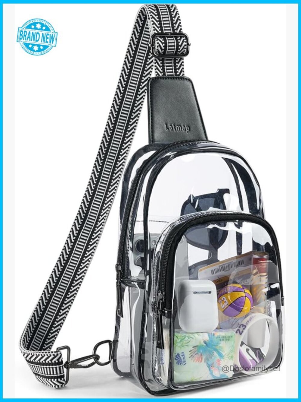 Stadium Approved Clear Crossbody Bag Concert Sports Event Security Friendly TPU